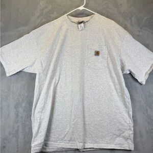 Carhartt Men's XL Light Gray Short Sleeve Tee Pocket Cotton